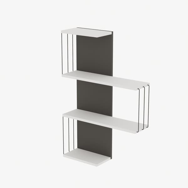 Chic Home Cane seinähylly 64x19xK96 cm, valkoinen/antrasiitti