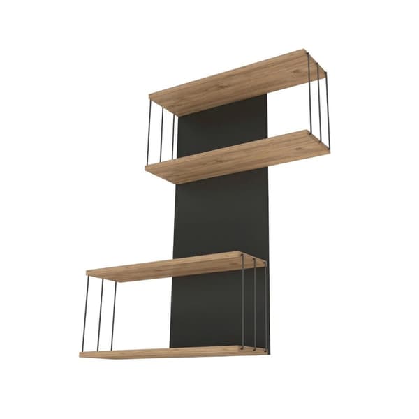 Chic Home Daavid seinähylly 65x19xK96, harmaa/ruskea