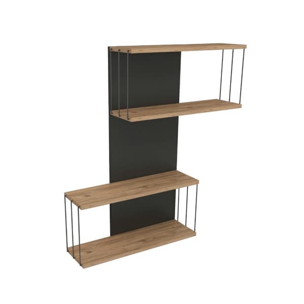 Chic Home Daavid seinähylly 65x19xK96, harmaa/ruskea