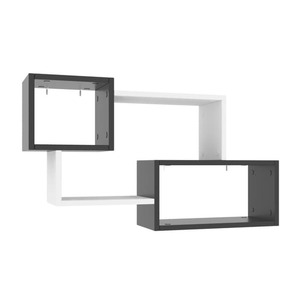 Chic Home Jami seinähylly 90x20xK51 cm, harmaa/valkoinen
