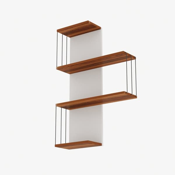 Chic Home Karri seinähylly 64x19xK96 cm, ruskea/valkoinen