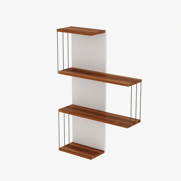 Chic Home Karri seinähylly 64x19xK96 cm, ruskea/valkoinen