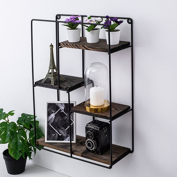 Chic Home Lilette seinähylly 40x15xK60 cm, tummanruskea/musta