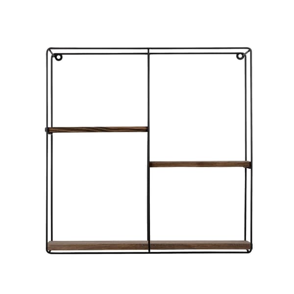 Chic Home Lilette seinähylly 60x15xK60 cm, tummanruskea/musta