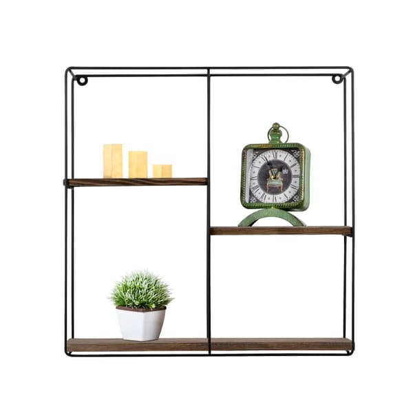 Chic Home Lilette seinähylly 60x15xK60 cm, tummanruskea/musta