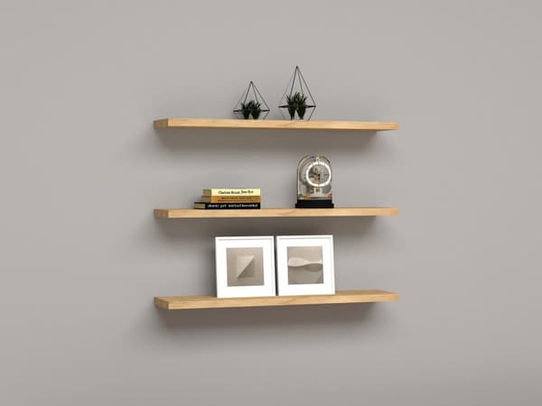 Chic Home Panu seinähyllyt 3 kpl L60xS14 cm, vaaleanruskea