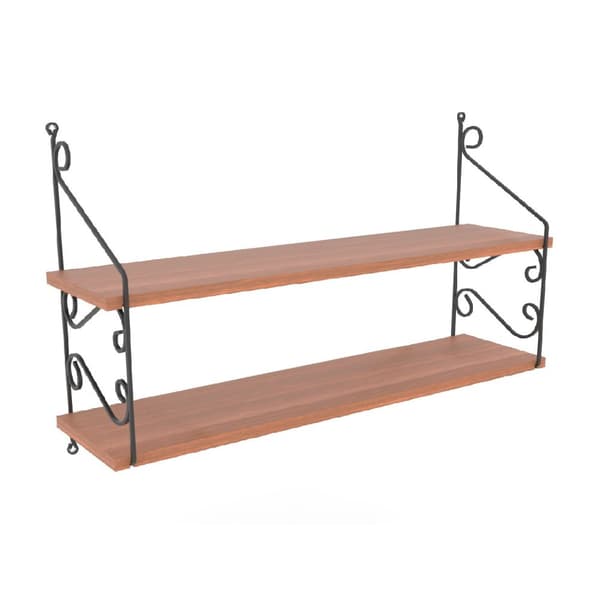 Chic Home Senja 2-tasoinen seinähylly 70x20xK51 cm, tummanruskea/musta