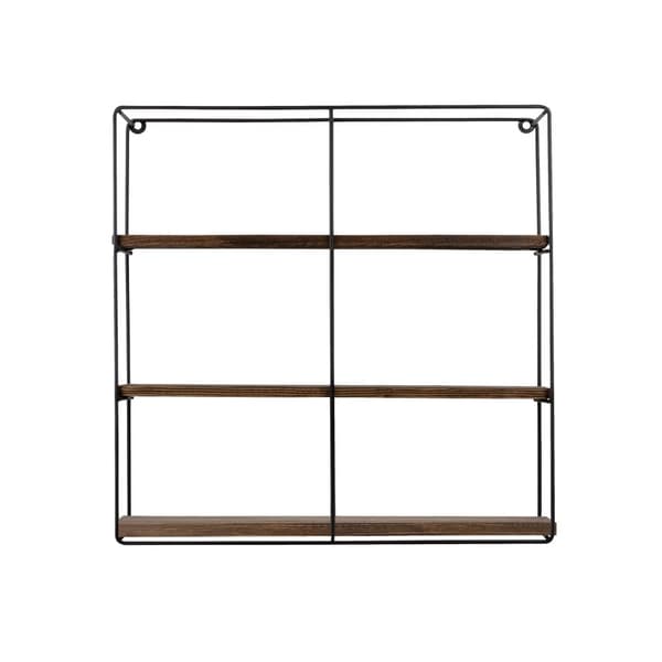 Chic Home Sunita 3-tasoinen seinähylly 60x15xK60 cm, tummanruskea/musta