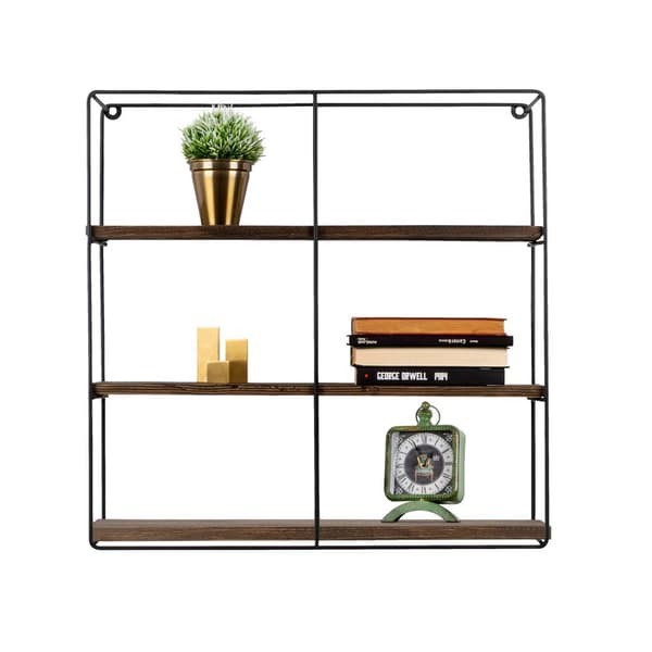Chic Home Sunita 3-tasoinen seinähylly 60x15xK60 cm, tummanruskea/musta