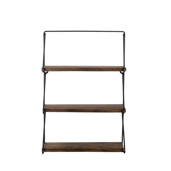 Chic Home Viljakukka 3-tasoinen seinähylly 40x15xK60 cm, tummanruskea/musta