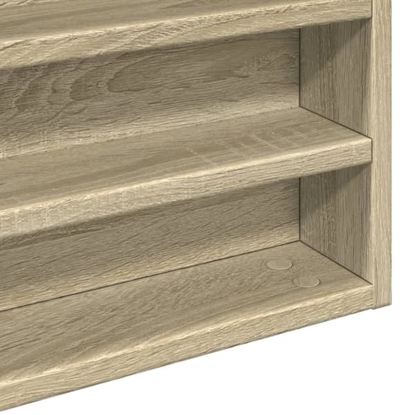 vidaXL vitrineskab 80x8,5x58 cm konstrueret træ sonoma-eg