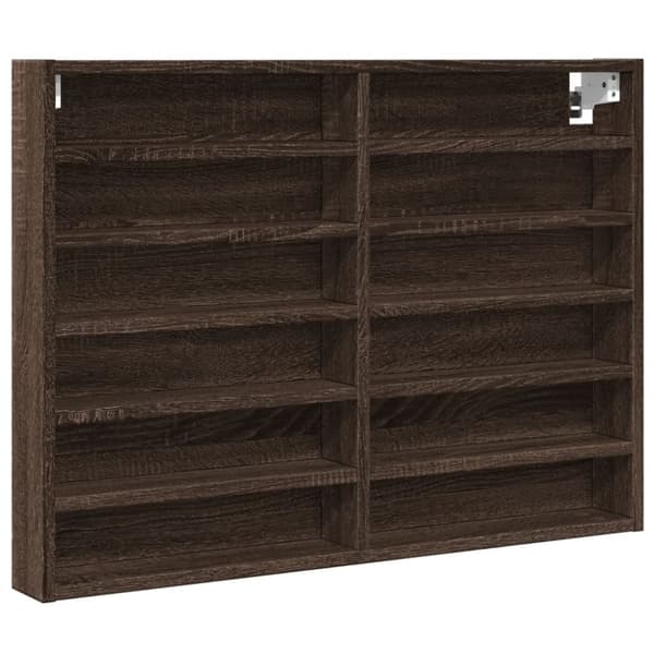 vidaXL vitrineskab 80x8,5x58 cm konstrueret træ brun egetræsfarve
