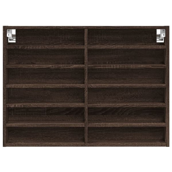 vidaXL vitrineskab 80x8,5x58 cm konstrueret træ brun egetræsfarve