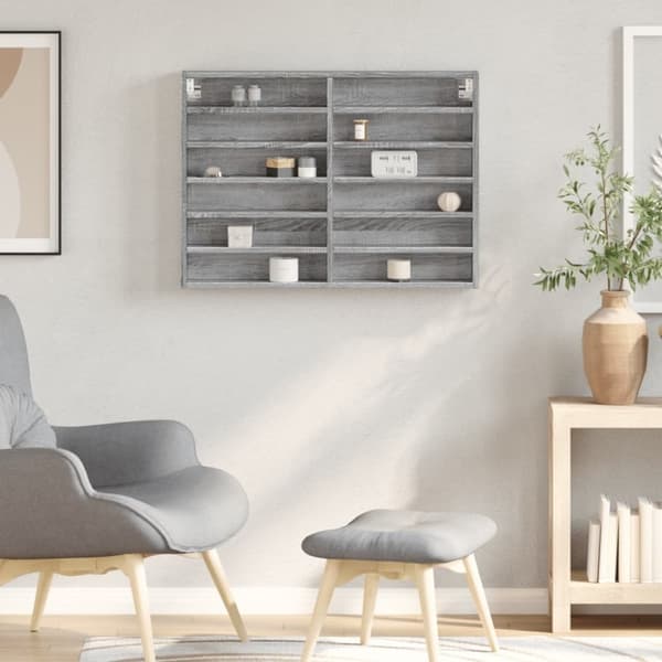 vidaXL Hyller grå sonoma 80x8,5x58 cm konstruert tre