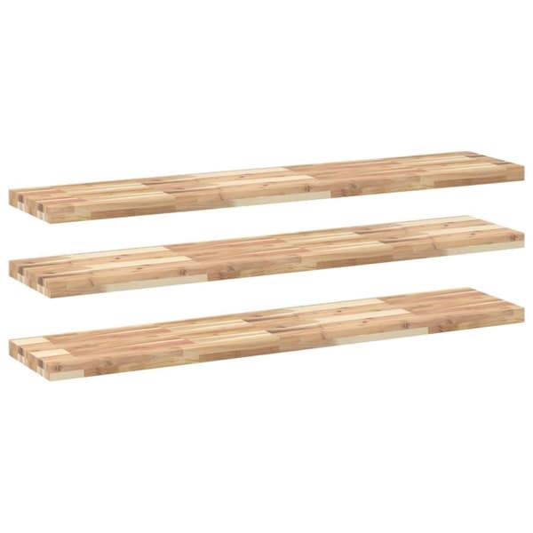 vidaXL Kelluvat hyllyt 3 kpl 120x30x4 cm käsittelemätön täysi akasia