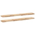 Miniatyrbilde 3 av 10: vidaXL Flytende hyller 2 stk 140x20x4 cm ubehandlet heltre akasie
