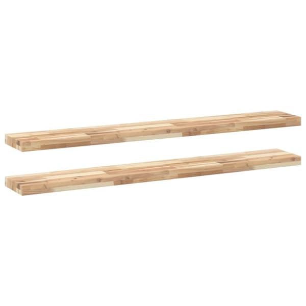 vidaXL Flytende hyller 2 stk 140x20x4 cm ubehandlet heltre akasie