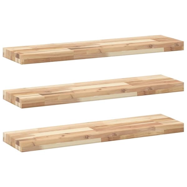 vidaXL Flytende hyller 3 stk 100x20x4 cm ubehandlet heltre akasie