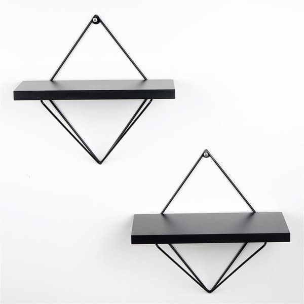 Chic Home Wenni seinähyllyt 30cm 2kpl, musta