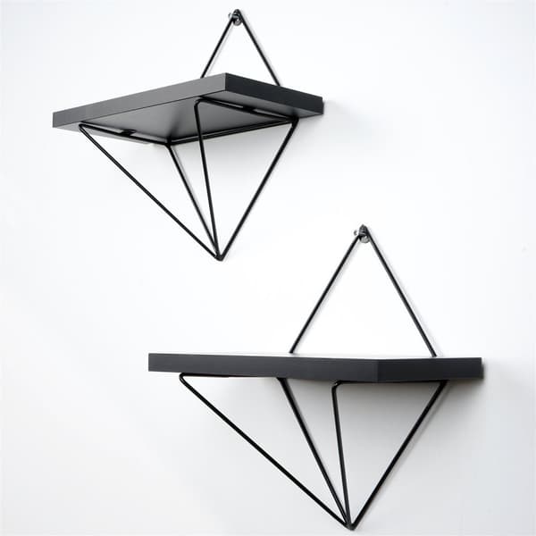Chic Home Wenni seinähyllyt 30cm 2kpl, musta