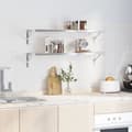 Miniatyrbilde 4 av 10: vidaXL Vegghyller 2 stk 100x30 cm sølv rustfritt stål
