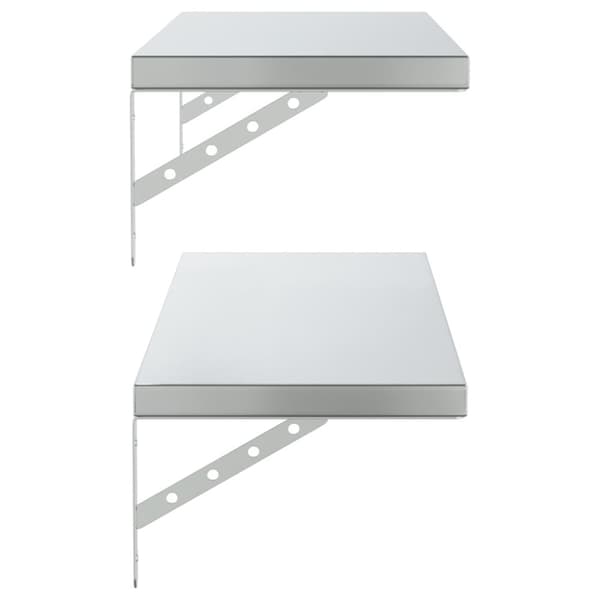 vidaXL Vegghyller 2 stk 100x30 cm sølv rustfritt stål