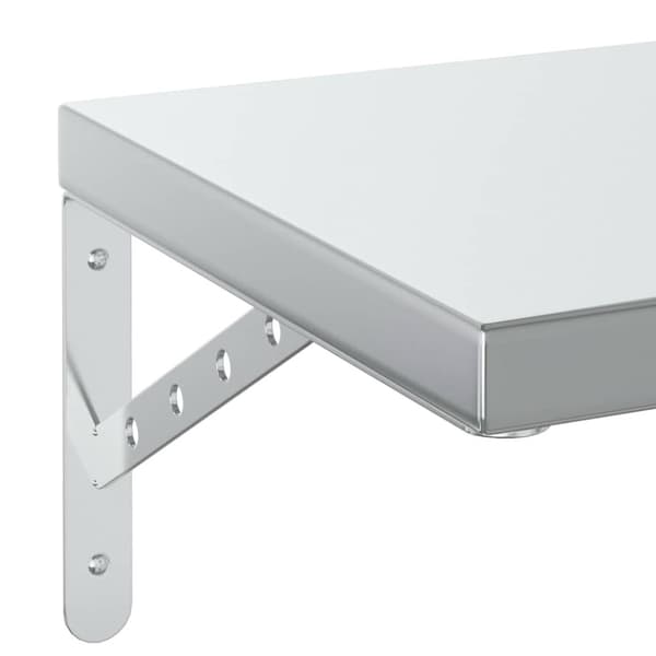 vidaXL Vegghyller 2 stk 100x30 cm sølv rustfritt stål
