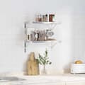 Miniatyrbilde 4 av 10: vidaXL Vegghyller 2 stk 50x30 cm sølv rustfritt stål