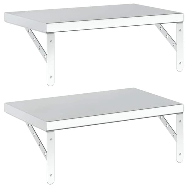 vidaXL Vegghyller 2 stk 50x30 cm sølv rustfritt stål