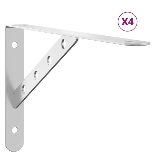 vidaXL hyldebeslag 4 stk. 30x2,5x15,5 cm rustfrit stål sølvfarvet