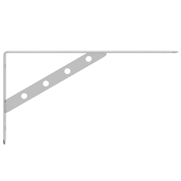 vidaXL Hyllebraketter 4 stk 30x2,5x15,5 cm sølv rustfritt stål
