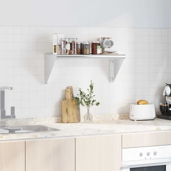 vidaXL Vägghylla 75x30x31 cm silver rostfritt stål
