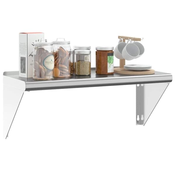 vidaXL Vägghylla 75x30x31 cm silver rostfritt stål