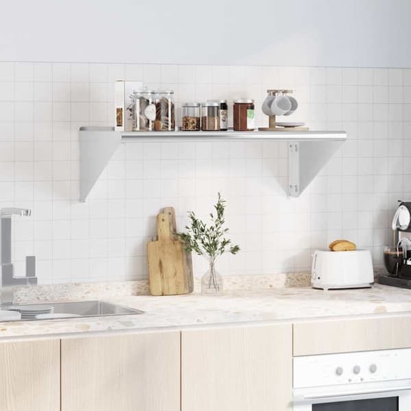 vidaXL Vegghylle 100x45x31 cm sølv rustfritt stål