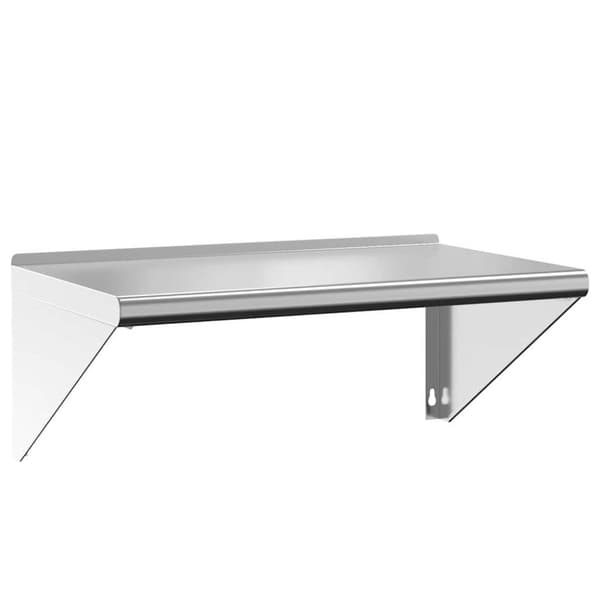 vidaXL Vegghylle 75x45x31 cm sølv rustfritt stål