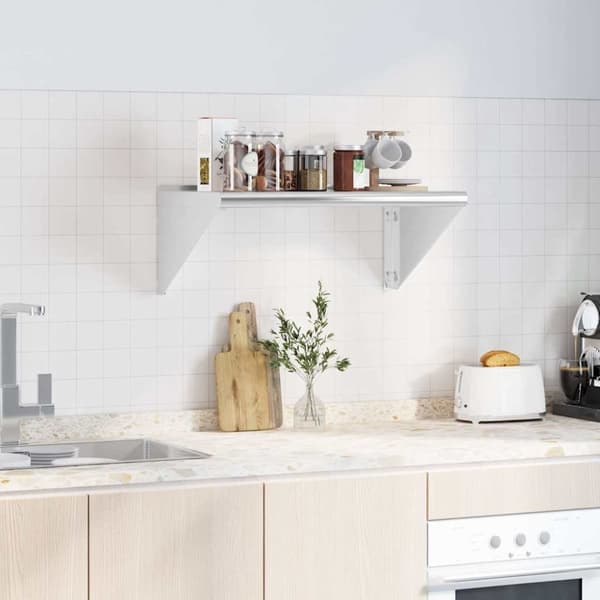 vidaXL Vegghylle 75x45x31 cm sølv rustfritt stål
