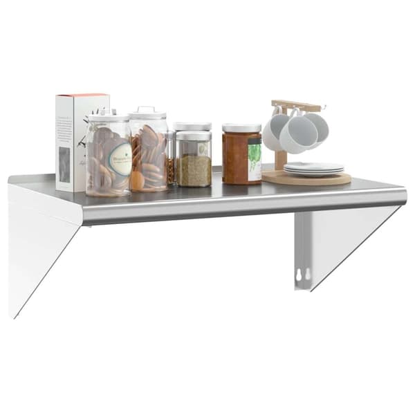 vidaXL Vegghylle 75x45x31 cm sølv rustfritt stål