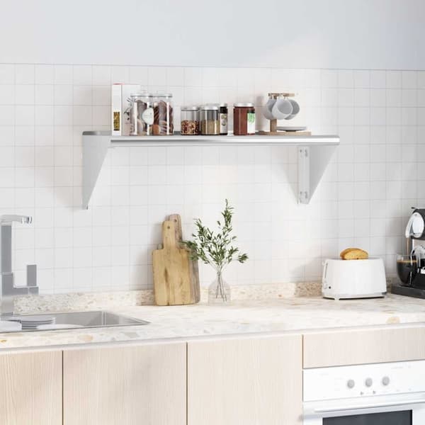 vidaXL Vegghylle 100x30x31 cm sølv rustfritt stål