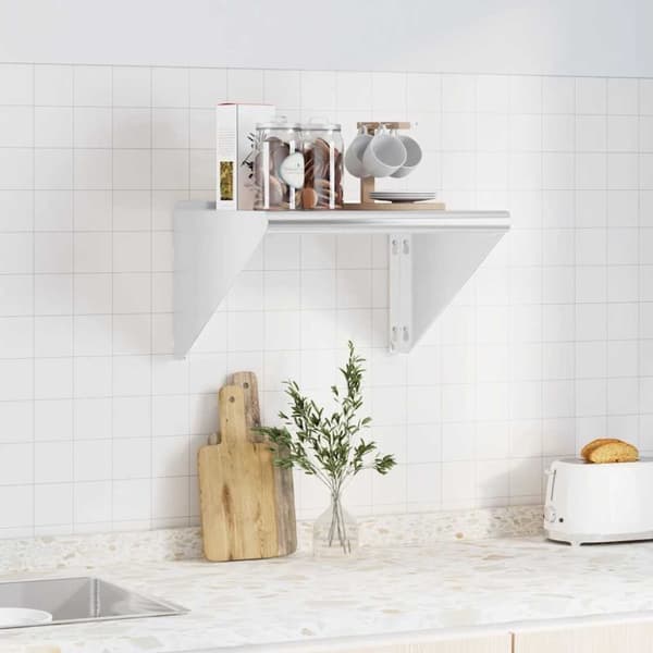 vidaXL Vägghylla 50x45x31 cm silver rostfritt stål