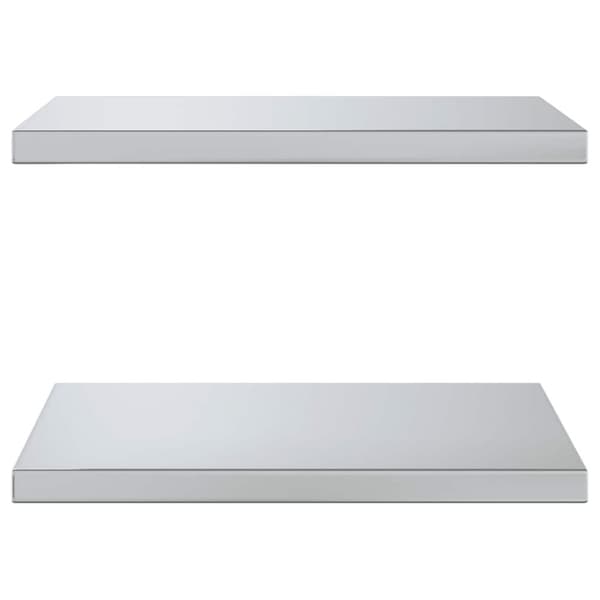 vidaXL Vegghyller 2 stk 50x40x3 cm sølv rustfritt stål