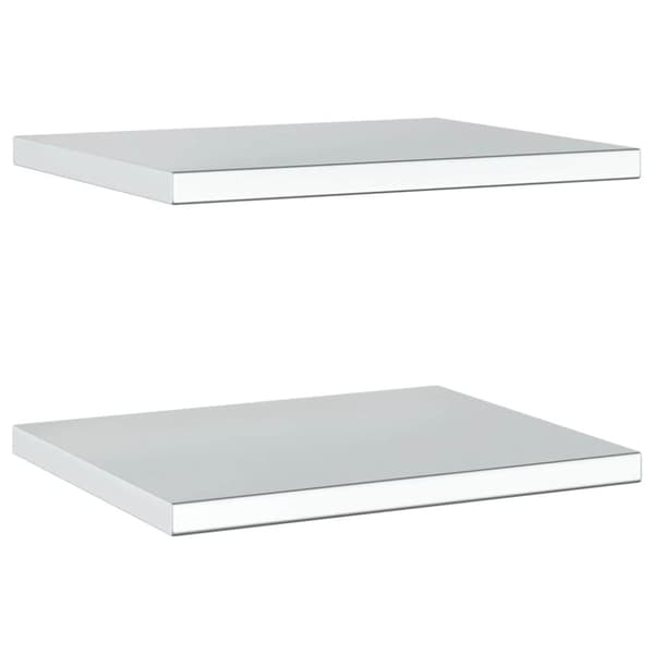 vidaXL Vegghyller 2 stk 50x40x3 cm sølv rustfritt stål