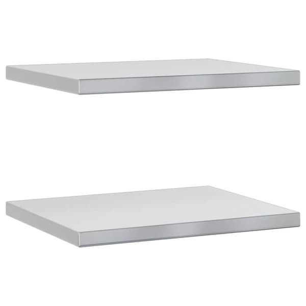 vidaXL Vegghyller 2 stk 50x40x3 cm sølv rustfritt stål