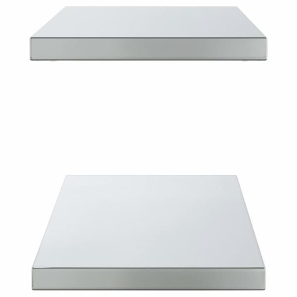 vidaXL Vegghyller 2 stk 100x30x3 cm sølv rustfritt stål
