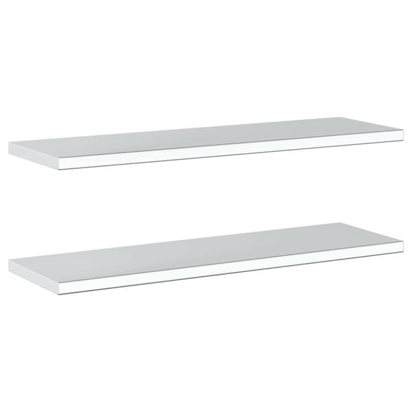 vidaXL Vegghyller 2 stk 100x30x3 cm sølv rustfritt stål