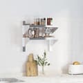 Miniatyrbilde 4 av 11: vidaXL Vegghylle 2 etasjer 50x23,5x48 cm sølv rustfritt stål