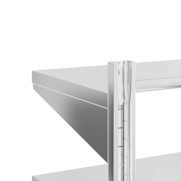 vidaXL Vegghylle 2 etasjer 50x23,5x48 cm sølv rustfritt stål