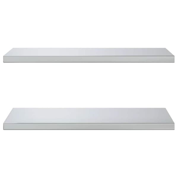 vidaXL Vegghyller 2 stk 75x40x3 cm sølv rustfritt stål