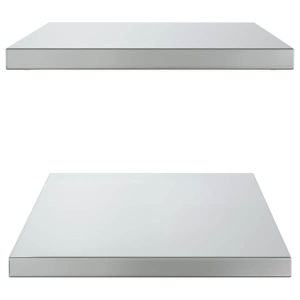 vidaXL Vegghyller 2 stk 75x40x3 cm sølv rustfritt stål