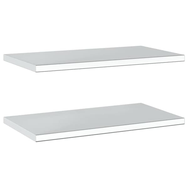 vidaXL Vegghyller 2 stk 75x40x3 cm sølv rustfritt stål