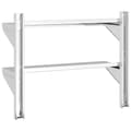 Miniatyrbilde 8 av 11: vidaXL Vegghylle 2 etasjer 75x23,5x60 cm sølv rustfritt stål